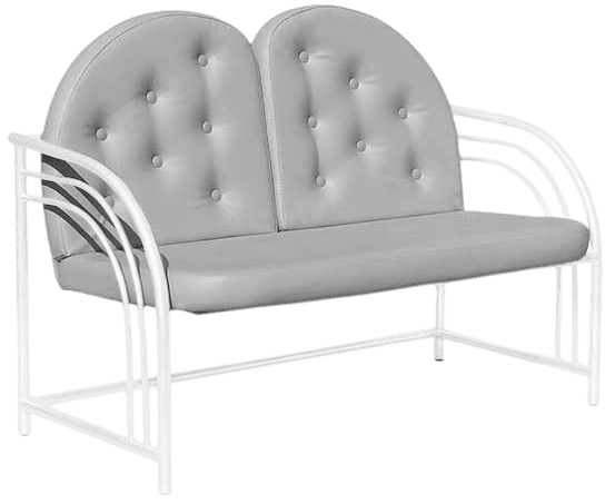 Купить диван для ожидания с пуговицами Д03, со спинкой, двухместный - цвет Fortuna LT. Grey с доставкой по России